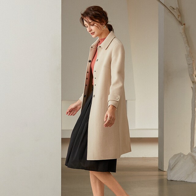 乔妮塔品牌妈妈女装2025秋冬新款羊毛长款双面呢子大衣零羊绒外套