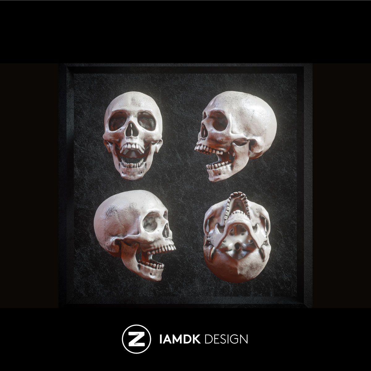 Skull Models 炫酷3D渲染人类头骨骷髅FBX模型素材 FB2020092801 - 图1