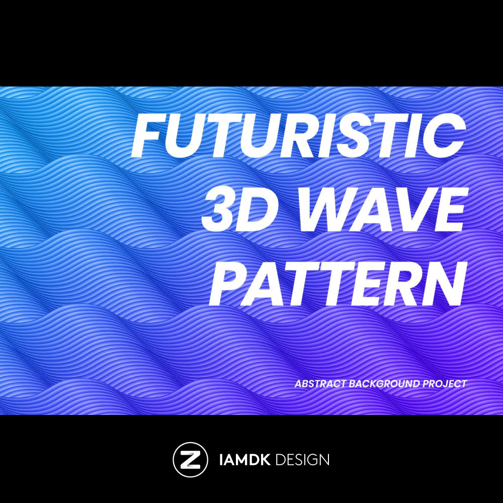 3D Wave Pattern 抽象未来立体感波形线条背景素材 B2020050301 - 图0