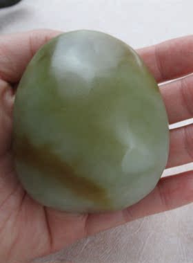 天然玉石财神把件男款证书且末料