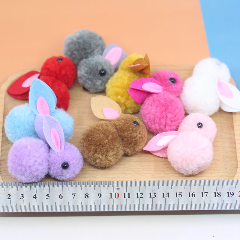 毛球兔子可爱毛绒兔子儿童diy花灯服饰装饰发夹饰品服装辅料配件,淘宝优惠券,粉丝福利购,淘宝优惠卷