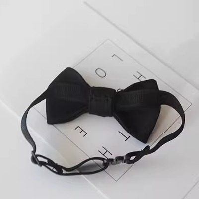 二熊手作儿童领结男小童宝宝婴儿蝴蝶结黑色酒红百天周岁宝宝领结