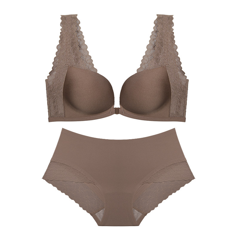 夏季调整型收副乳舒适无钢圈胸罩 系影文胸套装