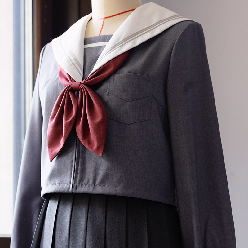 宫女校服COS服JK水手服浅灰色PJSK日系子母襟水色襟线白色短袖,淘宝优惠券,粉丝福利购,淘宝优惠卷