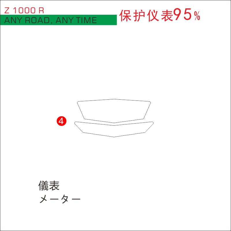 适用川崎Z1000r改装摩托车油箱贴防滑大灯仪表贴汽车透明保护膜-图2