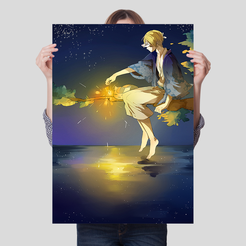 夏目友人帐猫咪老师玲子动漫电影海报周边宿舍卧室自粘墙贴挂壁画 - 图0