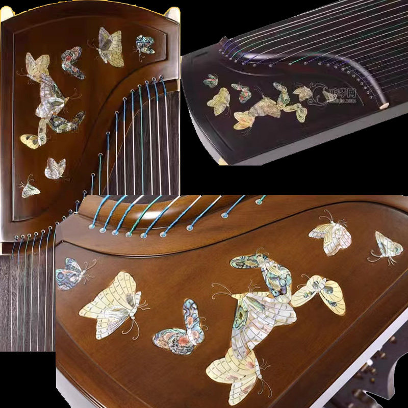 jj-4710.5蝴蝶古筝乐器贝雕水移画中式家具柜子漆器托盘螺钿贴纸,淘宝优惠券,粉丝福利购,淘宝优惠卷