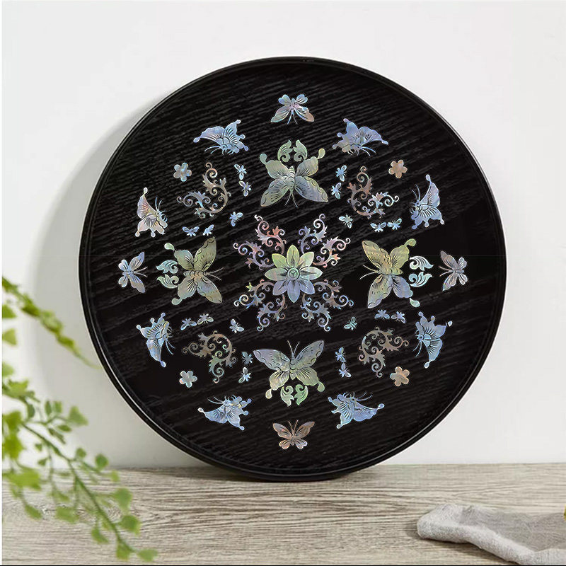 蝶恋花中式贝雕水移画螺钿贴家具日式茶盘托盘漆盘摆件圆凳装饰贴,淘宝优惠券,粉丝福利购,淘宝优惠卷