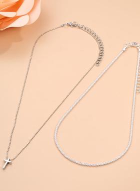 Cross Pendant necklace clavicle chain十字架吊坠项炼锁骨炼女