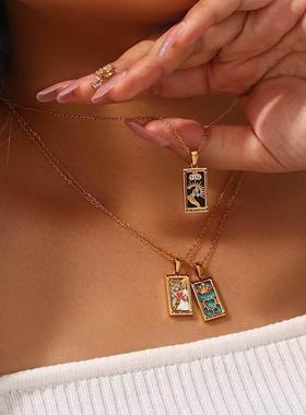 礼品彩色几何有意义的月亮太阳情人不锈钢S