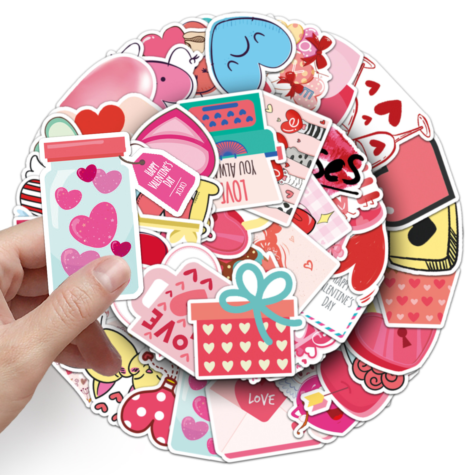 50张ins风情人节Valentine's Day个性DIY装饰贴纸行李箱汽车贴纸