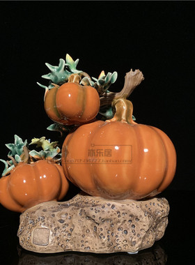 石湾公仔家居客厅博古架植物摆件