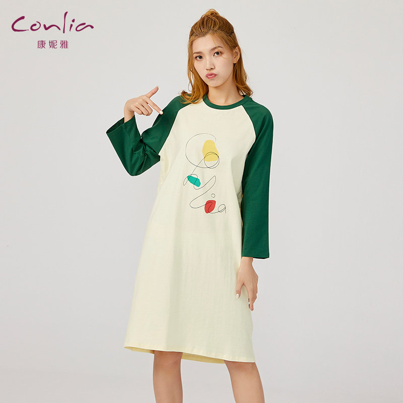 康妮雅睡裙纯棉春秋季新款连衣裙 康妮雅睡裙
