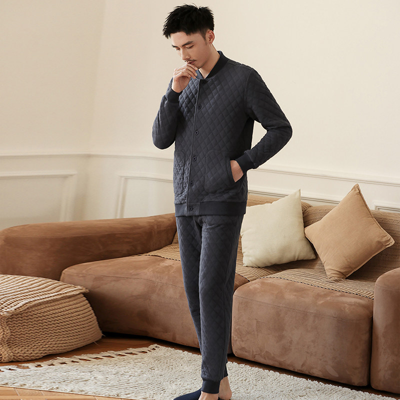 康妮雅立领三层加厚保暖居家厚睡衣 康妮雅睡衣/家居服套装