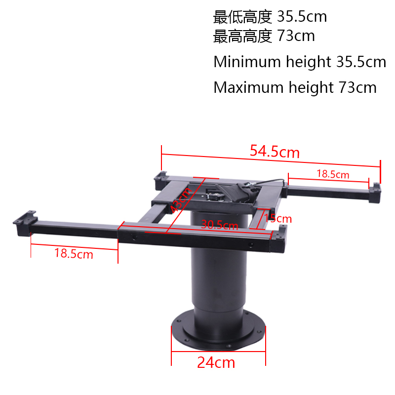 房车升降旋转桌腿 拖挂车改装配件四项滑动气动升降360°转向桌架 - 图0