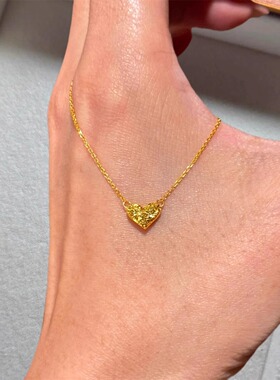 碎碎冰爱心吊坠项链女铜合金