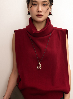 赤葫项链女新年礼物可抽拉毛衣链
