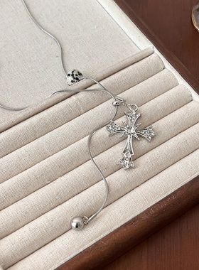 仿珍珠叠戴项链女气质秋冬毛衣链