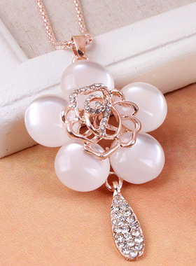 韩国百搭女款配饰品挂坠毛衣链