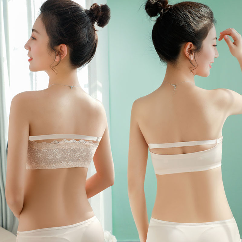 前扣肩带小胸聚拢防滑隐形夏季抹胸 欧莱仕文胸