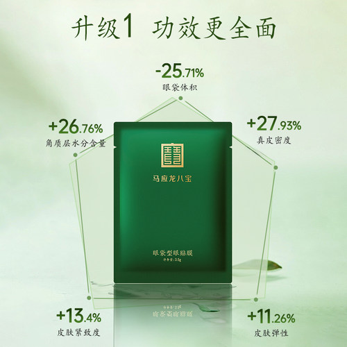 马应龙眼膜贴淡化眼袋黑眼圈泪沟紧致保湿修护八宝眼贴膜官方正品 - 图0