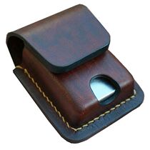 Manual suitable for Zippo lighter leather cover thickened cow leather strong magnetic buckle protective sleeve Long sound shell sleeve steel clamp