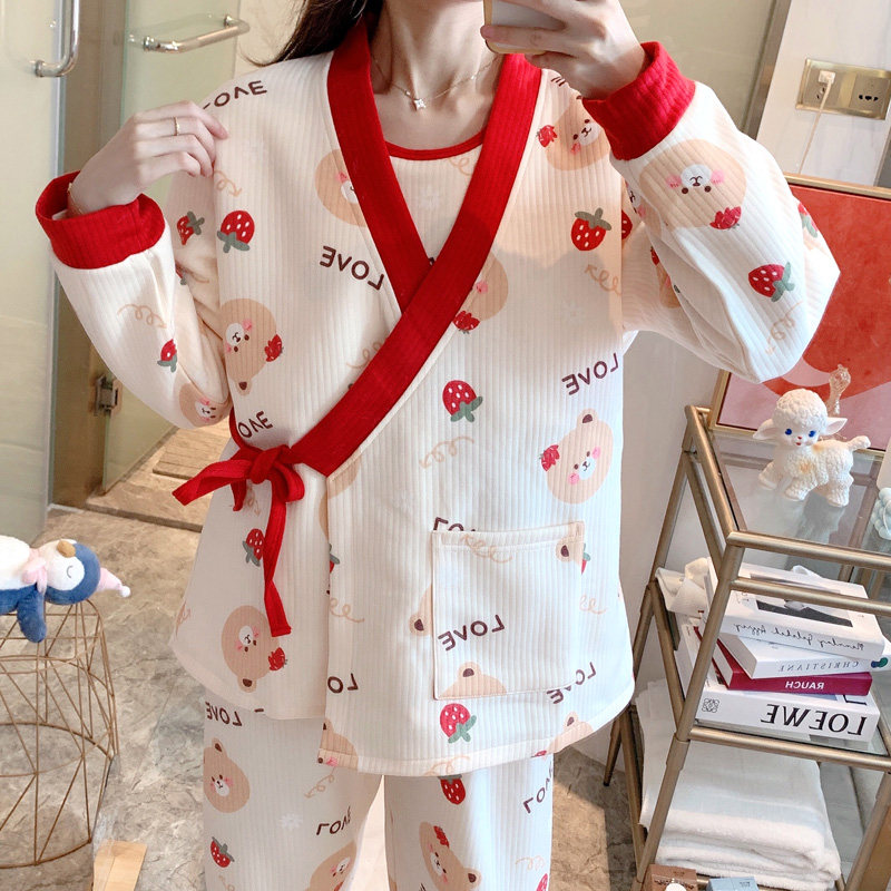 产后哺乳期月子服三件套出院服睡衣 维雨服饰家居服套装