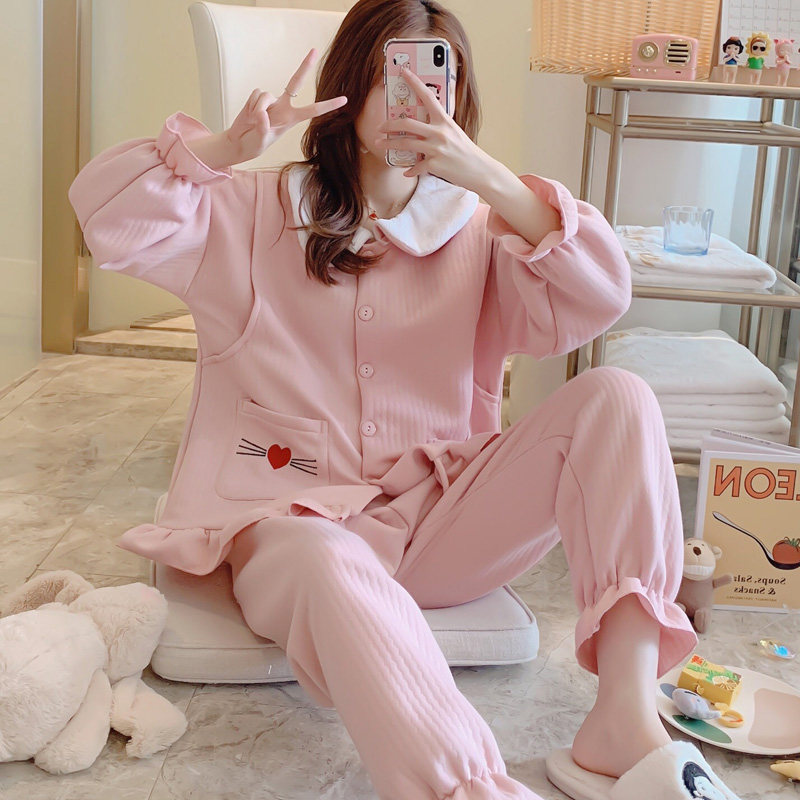 可喂奶空气棉月子服秋冬季产后睡衣 维雨服饰哺乳衣/月子服