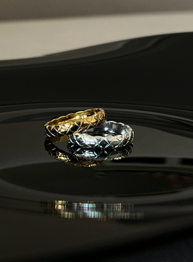 INNOSENSE金银香格纹细圈戒指