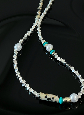 INNOSENSE珍珠碎银串石头项链