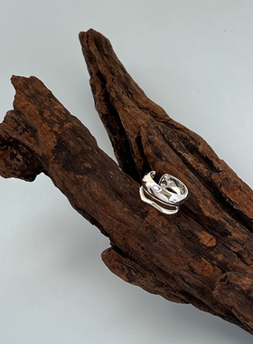 通体925银小众设计假两件套戒指