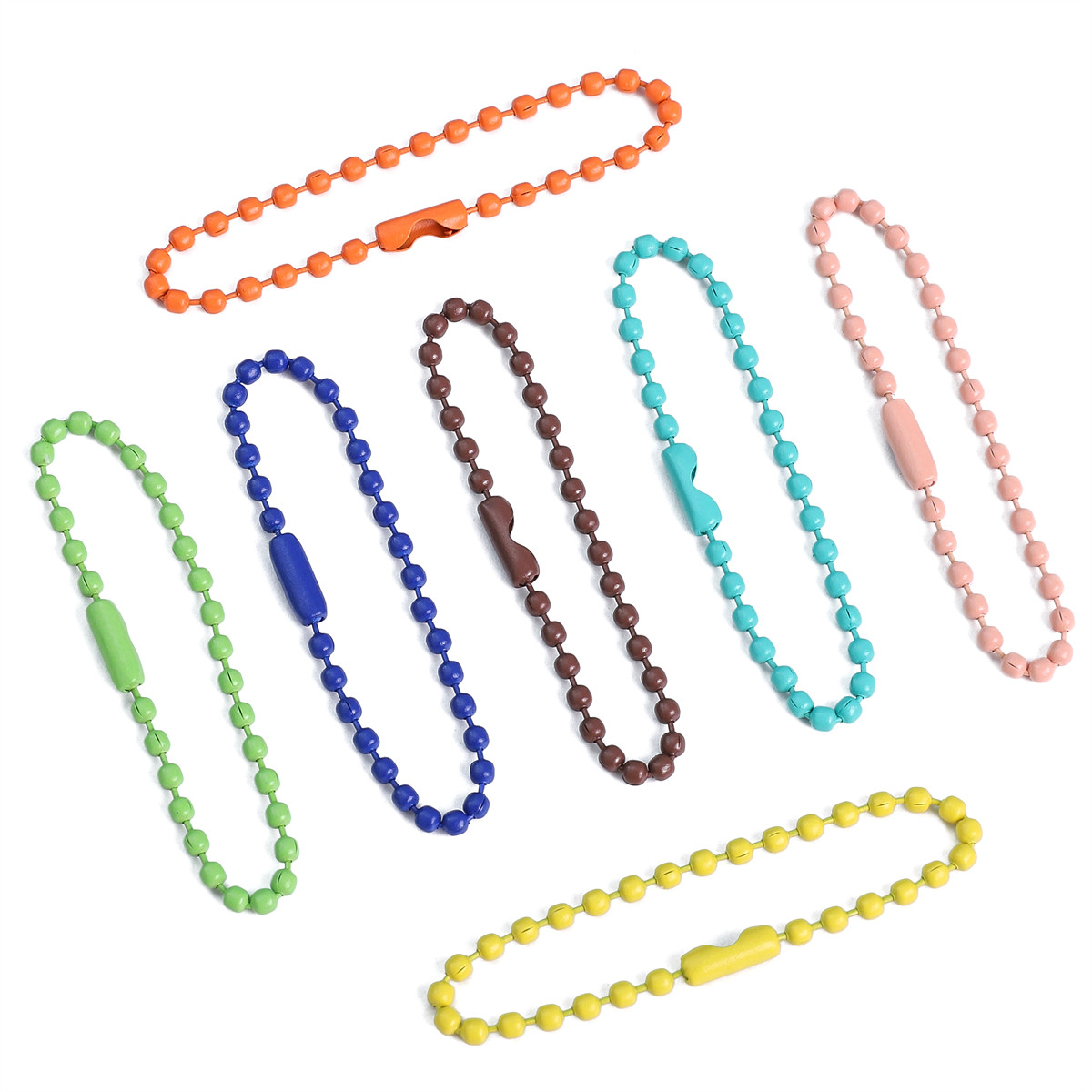 波珠链彩色珠链挂件金属链条配件diy吊牌链钥匙扣咕卡链挂链链子,淘宝优惠券,粉丝福利购,淘宝优惠卷