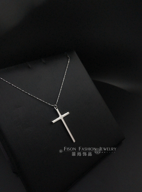 原创圣经戒指十字架项链 男潮嘻哈 情侣吊坠小十字架项链女锁骨链