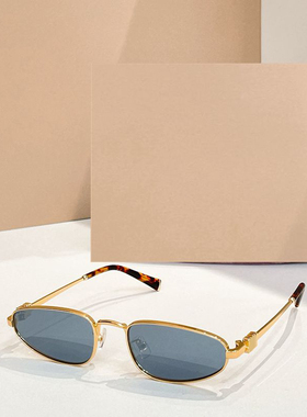 金属椭圆小脸遮阳太阳镜男女通用