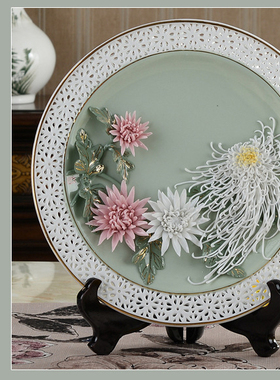 大师手工镂空艺术风牡丹家居装饰