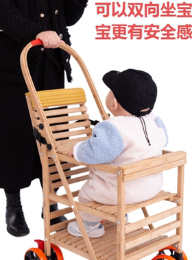 宝宝竹子车竹藤婴儿小推车老式全竹藤椅夏季轻便推车小孩儿童推车