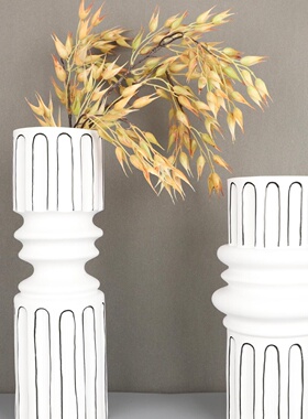 北欧极简条纹螺旋花器家居装饰摆件酒店玄关书房客厅花瓶工艺品