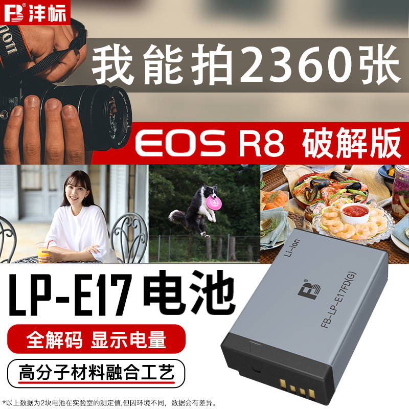 沣标EOS R100高容量R50适用佳能R8 R10电池LP-E17微单RP M3 M5 M6II相机760D 750D数码800D二代77D充电器200D - 图0