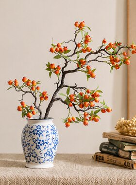 仿真大山楂山里红假花摆件