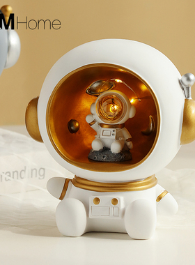 北欧风创意宇航员玄关钥匙收纳摆件家居客厅N儿童房间小夜灯装饰