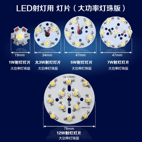 LED射灯灯片光源3W5W7W9W12W15W18W筒灯光源圆形铝基灯板LED灯珠-图1