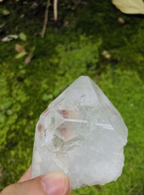 喜马拉雅山脉原石 资料库 白水晶 茶晶单尖 天然矿标