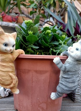 多肉花盆攀爬装饰摆件可爱兔子