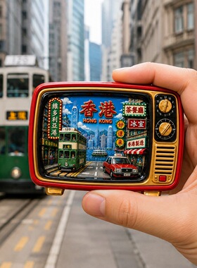 香港老式电视剧树脂浮雕磁吸冰箱贴文创旅游纪念品小礼品伴手礼