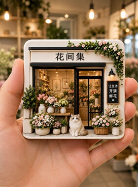 花间集鲜花店树脂浮雕磁吸冰箱贴创意家居装饰品小礼品伴手礼创意