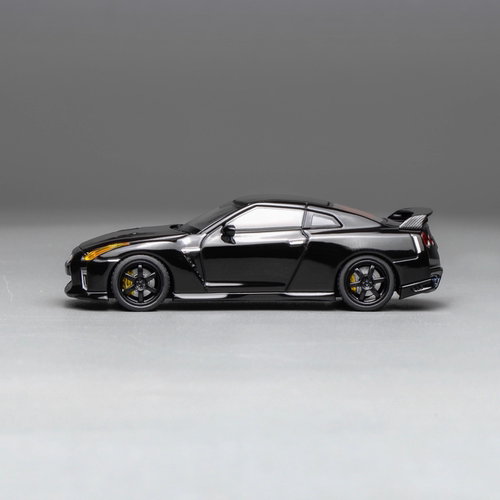 MH 1:64 NISSAN 日产GTR R35 黑色碳顶 机盖可开合金收藏汽车模型 - 图1