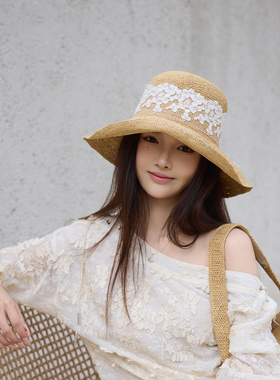 谷兜空间盆帽蕾丝装饰春夏出游女
