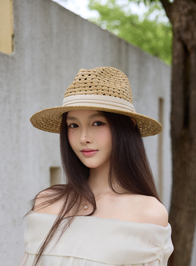 谷兜空间镂空爵士帽出游春夏女