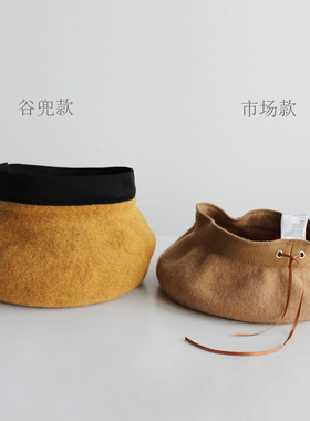 弹力加厚女画家南瓜帽