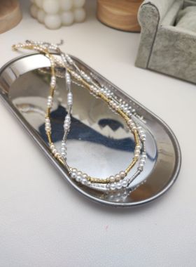 施家人造珍珠项链女 小米珠满天星锁骨链 轻奢小众高级感时尚